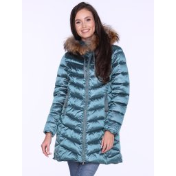 PERSO Woman's Women's winter jacket with natural fur on the hood,casual style