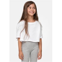 Girls' short kimono t-shirt white