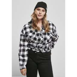 Women's short oversized shirt black/white