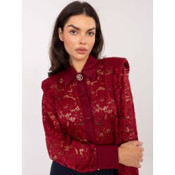 Bluză din dantelă în culoarea bordo