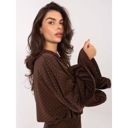 Bluză maro cu model și mâneci largi