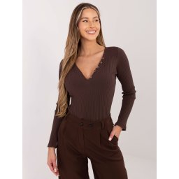 Bluză maro cu mânecă lungă
