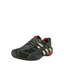 GEOX Sneaker low 'UOMO SNAKE' gri metalic / gri deschis / gri închis / portocaliu închis