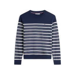 TOMMY HILFIGER Pulover bleumarin / alb