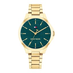 TOMMY HILFIGER Ceas analogic 'CHLOE' auriu / verde smarald