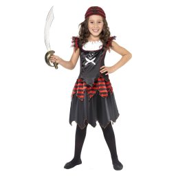 Costum carnaval copii pirat fata negru 7-9 ani
