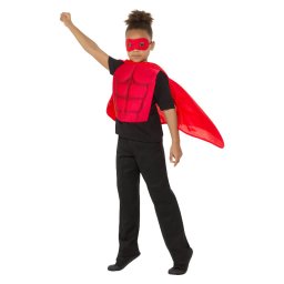 Set de supererou rosu unisex pentru copii 4-7 ani