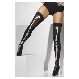 Ciorapi dama 3/4 Halloween negri model schelet