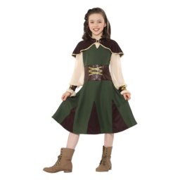 Costum carnaval copii Robin Hood fata verde cu maro 10-12 ani