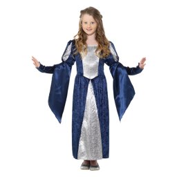 Costum carnaval copii printesa medievala albastra 4-6 ani