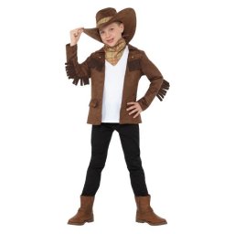 Costum carnaval copii cowboy serif maro 7-9 ani