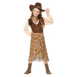 Costum carnaval copii cowgirl maro 4-6 ani