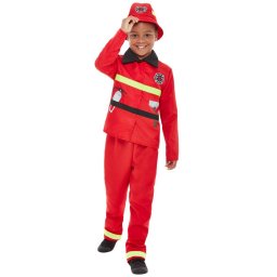 Costum carnaval copii pompier rosu 4-6 ani