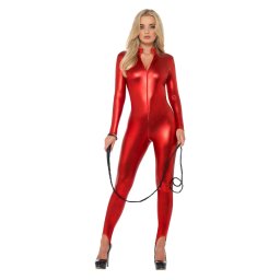 Costum femei mulat rosu lucios S 36-38