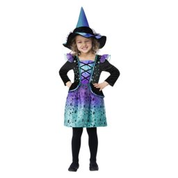 Costum Halloween copii vrajitoare cosmica 3-4 ani