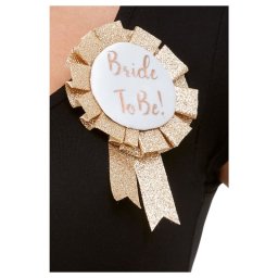 Rozeta petrecerea burlacitelor Bride to Be rose gold