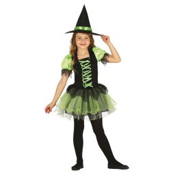 Costum Halloween copii vrajitoare cu tutu verde 10-12 ani
