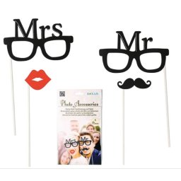 Set accesorii foto Mr. & Mrs.
