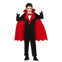 Costum Halloween copii vampir negru cu rosu 7-9 ani