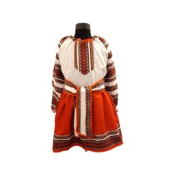 Costum popular fete rosu 1-2 ani