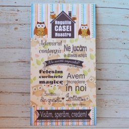 Tablou mesaj motivational REGULILE CASEI NOASTRE