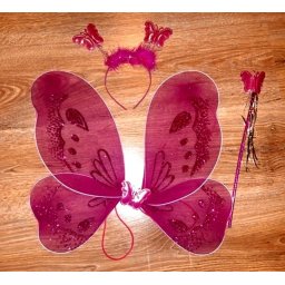 Set accesorii fluturas roz fuchsia