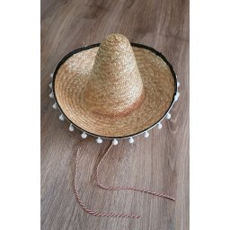 Palarie petrecere sombrero mexican copii crem cu ciucurasi