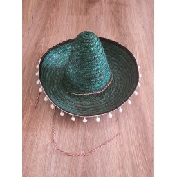 Palarie petrecere sombrero mexican copii verde cu ciucurasi