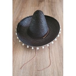 Palarie petrecere sombrero mexican copii negru cu ciucurasi