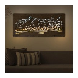 Li-Go 5589/A/DUB2 - Decorațiune LED de perete, 10 W, 5 V, 30000 mAh, 110 x 50 cm, finisaj stejar
