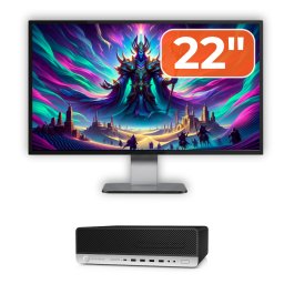 Pachet Calculator Second Hand HP ProDesk 800 G3 SFF, Intel Core i5-7500 3.40 - 3.80GHz, 16GB DDR4, 500GB SSD + 1TB HDD, DVD-ROM + Monitor 22" NewTechnology Media