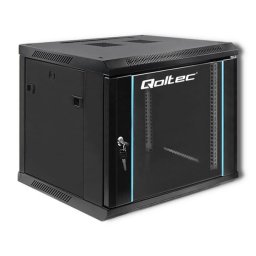 Rack 19" 9U, Qoltec, 54466, Capacitate Maxima De Incarcare Statica: 70 Kg, Otel Laminat La Rece Spcc, Sticla Securizata, Utilizare: Servere, Teletehnica, Energetica, Industrie, Usi Frontale Din Sticla Cu Incuietoare, 600 x 500 x 600 mm, Negru