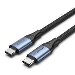 Cablu alimentare si date Vention, USB Type-C (T) la USB Type-C (T), 1m, 40 Gbps, 5A, TPE + braided, negru