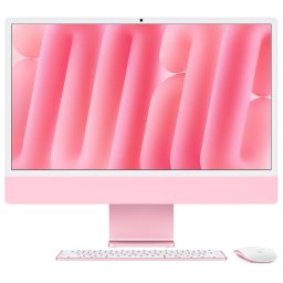 Sistem Desktop PC iMac 24" (2024) cu procesor Apple M4, 8 nuclee CPU and 8 nuclee GPU, 24", Retina 4.5K, 16GB, 256GB SSD, Roz