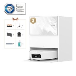 Robot de aspirare cu mop Dreame Aqua 10 Ultra Track Complete, tehnologie TrackSync™, statie automata de golire 3.5l, 25000Pa, functie autocuratare mop la 100˚C ThermoHub™, baterie 6400mAh, alb