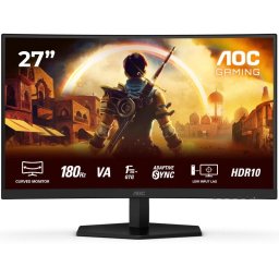 Monitor Gaming Fast VA LED AOC 27" C27G42E, Full HD (1920 x 1080), HDMI, DisplayPort, Ecran curbat, Boxe, 180 Hz, 1 ms, Negru