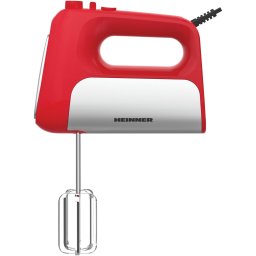 Mixer de mana Heinner HM-DC500RD, 500w, motor dc, 6 viteze + turbo, Rosu cu decoratiuni inox