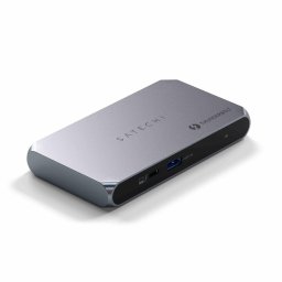 HUB USB Satechi Slim Hub Pro ST-HT4SHM-EU, 96 W, 3x Thunderbolt 4 40Gbps, 15 W, 8K, Argintiu
