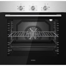 Cuptor incorporabil Vivax BO-806BFTM X, Electric, Clasa A, Capacitate 80 l, 5 programe + Lumina, Grill, Convectie, Temperatura ajustabila 40–240°C, 2500W, Timer, Ghidaje cromate detasabile, Usa dubla din sticla, Ventilatie tangentiala de racire, Inox