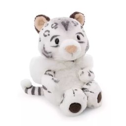 Nici: Eleni Snowbell leopard de zăpadă de pluș, cu șapcă, agățat - 25 cm