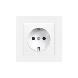 Priză cu împământare Nova 16A 250V cu cadru alb