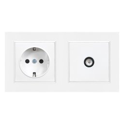 Nova priză cu împământare 16A 250V priză TV cu cadru alb