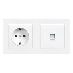 Priză Nova cu împământare 16A 250V UTP cu cadru alb