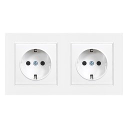 Nova priză împământată priză dublă 16A 250V cu cadru alb