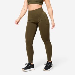 Colanți seamless efect push-up cu talie înaltă Verde Kaki Damă