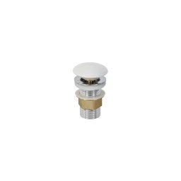 Bathco 0212MT - Ventil de scurgere pentru lavoar Click-Clack fără preaplin, Ø 6 cm, crom lucios/alb mat