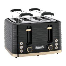 Sencor Prăjitor de pâine cu 4 fante, 1600W/230V, negru/bej