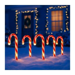 Set 5x decorațiuni LED de exterior pentru Crăciun LED/2W/230V IP44 roșii