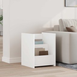 Masa laterala cu raft Alb 35 x 35 x 45 cm Lemn compozit GartenMobel Dekor