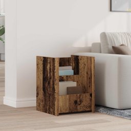 Masa laterala cu raft Lemn vechi 35 x 35 x 45 cm Lemn compozit GartenMobel Dekor